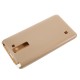 View Window Leather Smart Phone Case for LG Stylus 2 K520 - Gold - sāniski atverams maciņš ar lodziņu un stendu (ādas maks, grāmatiņa, leather book wallet case cover stand)