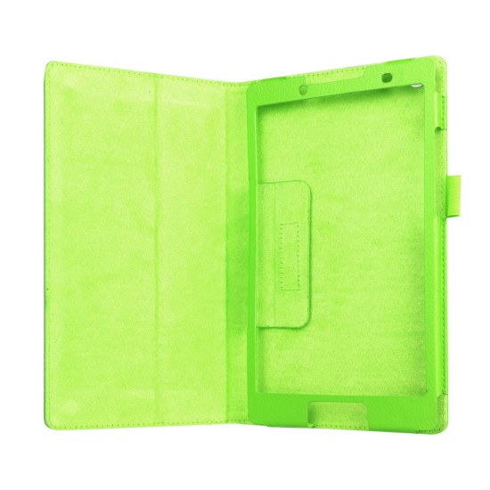 Litchi Grain Protective Leather Case for Lenovo Tab 2 A8-50 / Tab 3 A8-50 / TB3-850M - Green - sāniski atverams maciņš ar stendu (ādas maks, grāmatiņa, leather book wallet case cover stand)