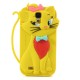 Bow Tie Love Cat Silicone Case for Samsung Galaxy S4 i9500 / i9505 / i9515 - Yellow - silikona aizmugures apvalks (bampers, vāciņš, slim TPU silicone case cover, bumper)