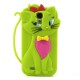 Bow Tie Love Cat Silicone Case for Samsung Galaxy S4 i9500 / i9505 / i9515 - Green - silikona aizmugures apvalks (bampers, vāciņš, slim TPU silicone case cover, bumper)