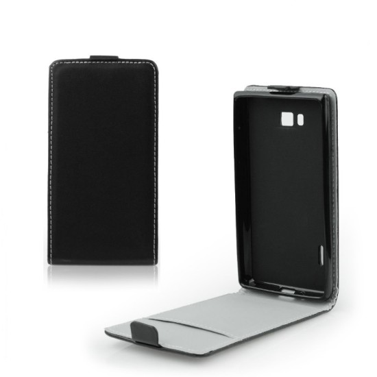 Forcell Flexi Slim Flip LG Zero H650E - Melns - vertikāli atverams maciņš (ādas telefona maks, leather book vertical flip case cover)