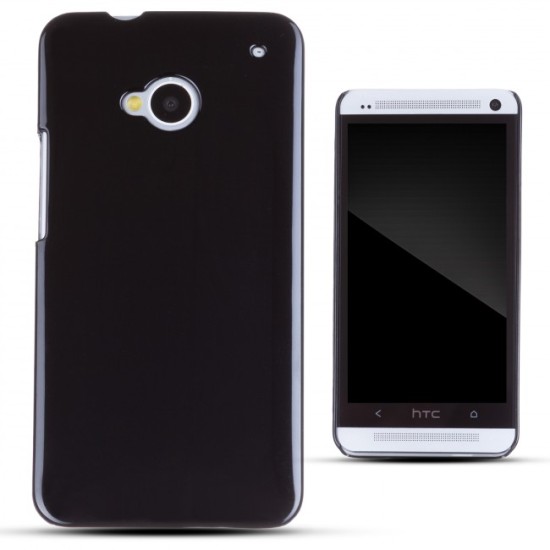 Zooky priekš HTC One M7 - Melns - plastikāta aizmugures apvalks (bampers, vāciņš, lim TPU case cover, bumper)