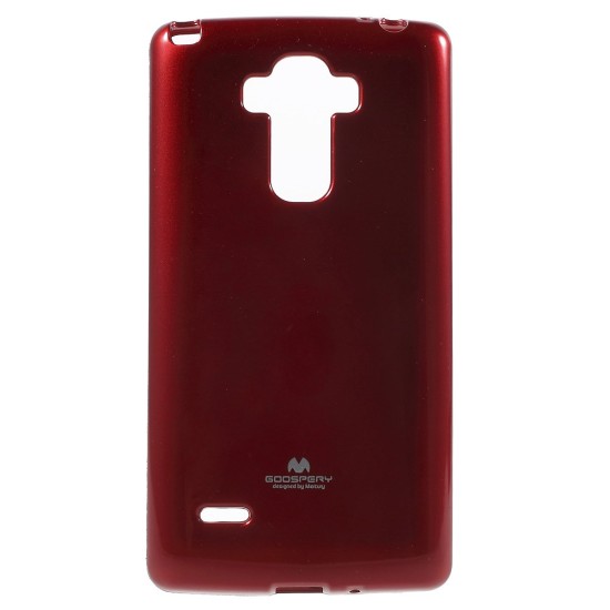 Mercury Jelly Case ar spīdumiem priekš LG G4 Stylus H635 - Sarkans - silikona aizmugures apvalks (bampers, vāciņš, slim TPU silicone case cover, bumper)