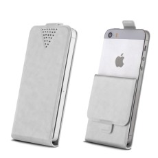 GreenGo Sligo Universālas fiksācijas maks 4.6 - 5.0-inch - Balts - vertikāli atverams maciņš (ādas telefona maks, leather book vertical flip case cover)