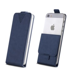 GreenGo Sligo Universālas fiksācijas maks 4.0 - 4.5-inch - Tumši Zils - vertikāli atverams maciņš (ādas telefona maks, leather book vertical flip case cover)