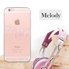 Kingxbar Swarovski Charm series priekš Apple iPhone 6 / 6S - Melody - plastikāta aizmugures apvalks ar kristāliem (bampers, vāciņš, slim TPU case cover, bumper)