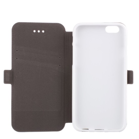 Telone Super Slim priekš LG K10 K420 / K430 - Balts - sāniski atverams maciņš ar stendu (ādas maks, grāmatiņa, leather book wallet case cover stand)