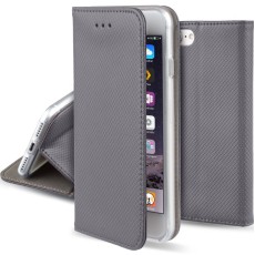 Smart Magnet Book Case priekš LG K4 K120 / K130 - Pelēks - sāniski atverams maciņš ar stendu (ādas maks, grāmatiņa, leather book wallet case cover stand)
