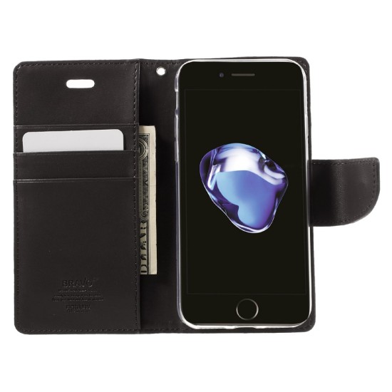 Mercury Bravo Flip Case priekš Sony Xperia X F5121 / F5122 - Brūns - sāniski atverams maciņš ar stendu (ādas grāmatveida maks, leather book wallet cover stand)