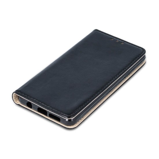 GreenGo Smart Modus Magnet book case priekš LG K10 (2017) M250 - Melns - sāniski atverams maciņš ar stendu (ādas maks, grāmatiņa, leather book wallet case cover stand)