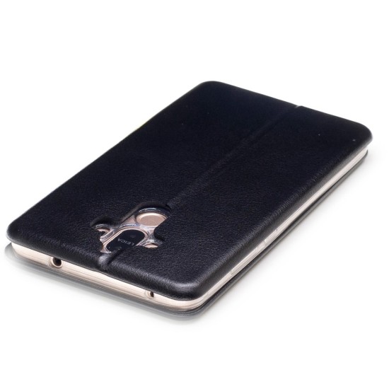 Magnetic Absorbed Sea Shell Style Leather Flip Case for Huawei Mate 9 - Black - sāniski atverams maciņš ar stendu (ādas maks, grāmatiņa, leather book wallet case cover stand)