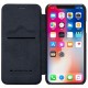 NILLKIN Qin Series Card Holder Leather Case priekš Apple iPhone X / XS - Melns - sāniski atverams maciņš (ādas maks, grāmatiņa, leather book wallet case cover)