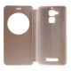 Hollow View Window Leather Stand Case for Asus Zenfone 3 Max ZC520TL - Gold - sāniski atverams maciņš ar lodziņu un stendu (ādas maks, grāmatiņa, leather book wallet case cover stand)