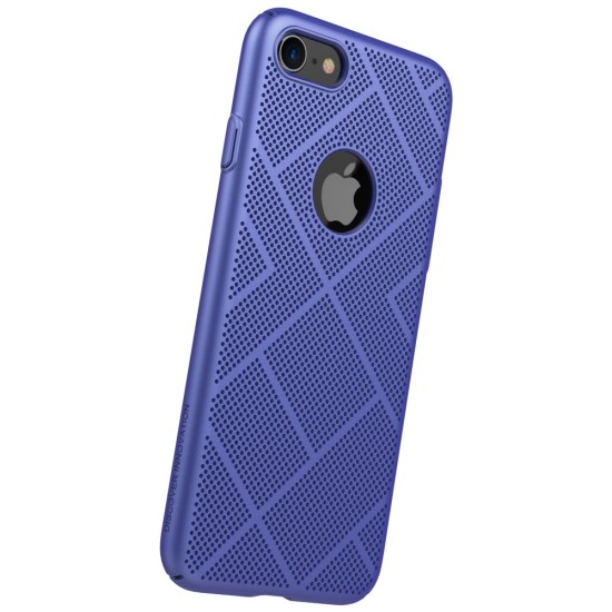NILLKIN Air Series Heat Dissipation Matte PC Hard Case priekš Apple iPhone 8 - Zils (ar izgriezumu) - plastikas aizmugures apvalks (bampers, vāciņš, PU back cover, bumper shell)
