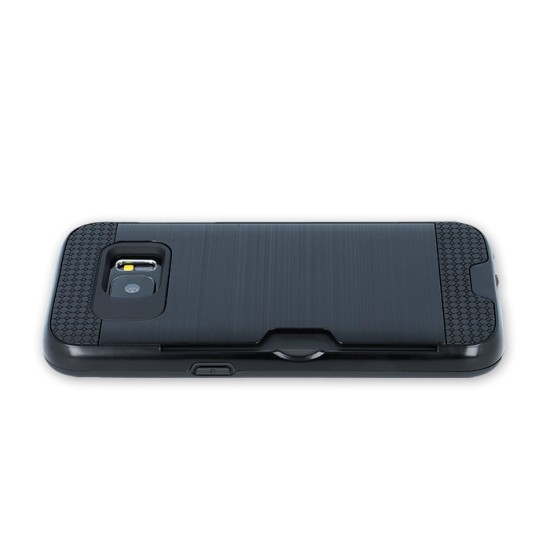 GreenGo Defender Card Case priekš Samsung Galaxy S8 Plus G955 - Melns - triecienizturīgs silikona aizmugures apvalks (bampers, vāciņš, slim TPU silicone case shell cover, bumper)