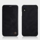 NILLKIN Qin Series Card Holder Leather Flip Case priekš Apple iPhone XR - Melns - sāniski atverams maciņš (ādas maks, grāmatiņa, leather book wallet case cover)