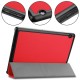Tri-fold Stand PU Smart Auto Wake/Sleep Leather Case priekš Huawei MediaPad T5 10.1 - Sarkans - sāniski atverams maciņš ar stendu