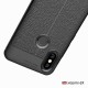 Litchi Skin PU Leather Coated TPU Mobile Phone Case for Xiaomi Mi A2 - Melns - ādas imitācijas triecienizturīgs silikona aizmugures apvalks (maciņš, bampers, vāciņš, slim cover, bumper, back case)