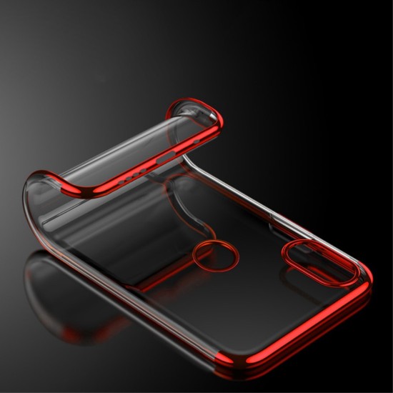 CAFELE Electroplating Soft TPU Phone Case priekš Xiaomi Mi 8 - Sarkans - silikona aizmugures apvalks (bampers, vāciņš, ultra slim TPU silicone case cover, bumper)