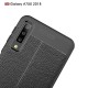 Litchi Skin PU Leather Coated TPU Mobile Phone Case for Samsung Galaxy A7 (2018) A750 - Melns - ādas imitācijas triecienizturīgs silikona aizmugures apvalks (maciņš, bampers, vāciņš, slim cover, bumper, back case)