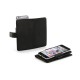 Leather Case Book Universal priekš telefoniem ar ekrānu izmēru 4.3 - 4.8 inch - Melns - universāls sāniski atverams maciņš ar stendu (ādas maks, grāmatiņa, leather book wallet case cover stand)