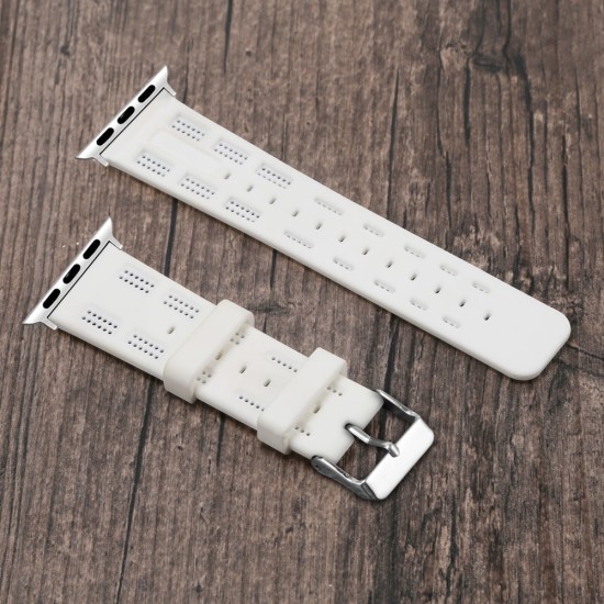 Soft Silicone Wrist Strap priekš Apple Watch 38 / 40 / 41 mm - Balts - silikona siksniņas (jostas) priekš pulksteņiem