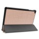 Tri-fold Stand PU Smart Auto Wake/Sleep Leather Case priekš Samsung Galaxy Tab A 10.1 (2019) T510 / T515 - Rozā Zelts - sāniski atverams maciņš ar stendu