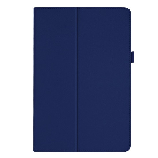 Litchi Texture Leather Stand Protective Case priekš Samsung Galaxy Tab A 10.1 (2019) T510 / T515 - Tumši Zils - sāniski atverams maciņš ar stendu