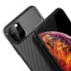 Beetle Series Carbon Fiber TPU Protection Phone Cover priekš Apple iPhone 11 Pro Max - Melns - triecienizturīgs silikona aizmugures apvalks (bampers, vāciņš, slim TPU silicone case shell cover, bumper)