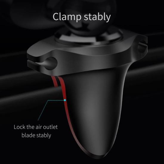 Baseus Magnetic Air Vent Car Mount Holder with Cable Clip 360 Degree Rotation - Sudrabains - Universāls stiprinājums turētājs auto ventilācijas režģa