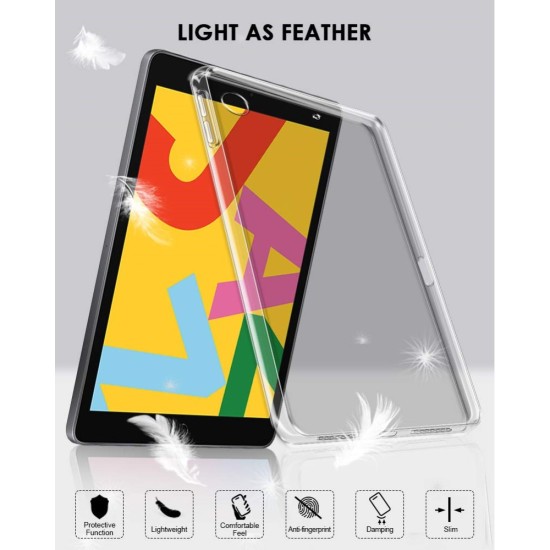 Flexible Clear TPU Tablet Cover Case для Apple iPad 10.2 (2019 / 2020 / 2021) - Прозрачный - силиконовая накладка / бампер (крышка чехол, slim TPU silicone shell, bumper)