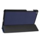 Tri-fold Stand PU Smart Auto Wake/Sleep Leather Case priekš Samsung Galaxy Tab A 8.0 (2019) T290 / T295 - Tumši Zils - sāniski atverams maciņš ar stendu