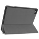 Tri-fold Stand PU Smart Auto Wake/Sleep Leather Case priekš Samsung Galaxy Tab S6 Lite P610 / P613 / P615 / P619 - Pelēks - sāniski atverams maciņš ar stendu