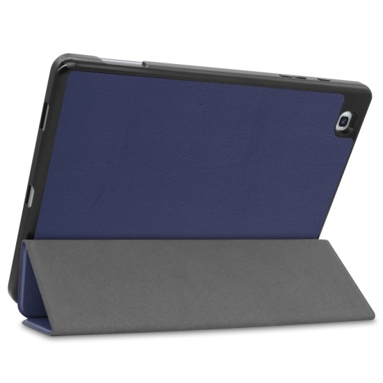 Tri-fold Stand PU Smart Auto Wake/Sleep Leather Case priekš Samsung Galaxy Tab S6 Lite P610 / P613 / P615 / P619 - Tumši Zils - sāniski atverams maciņš ar stendu