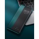 Smart View Window Touch Slide Wake / Sleep PU Leather Book Case priekš Huawei P40 Pro - Melns - sāniski atverams mākslīgas ādas maciņš ar lodziņu