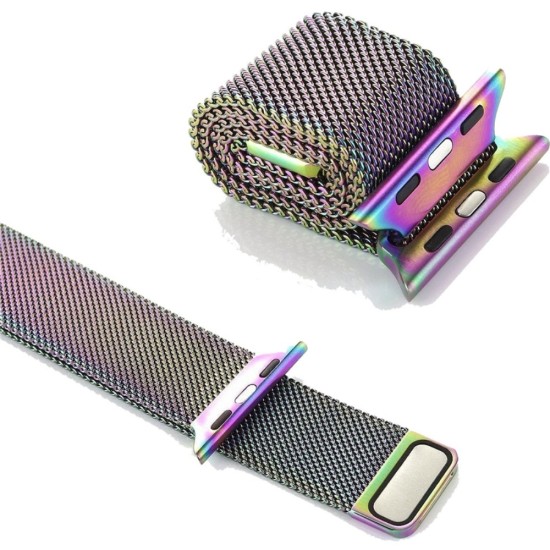 Magnetic Milanese Loop Metal Watch Strap priekš Apple Watch 42 / 44 / 45 mm / Ultra 49 mm - Daudzkrāsains - siksniņas (jostas) viedpulksteņiem no nerūsējoša tērauda ar magnētu