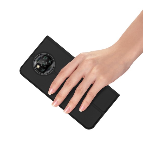 Dux Ducis Skin Pro series priekš Xiaomi Poco X3 NFC / X3 Pro - Melns - sāniski atverams maciņš ar magnētu un stendu
