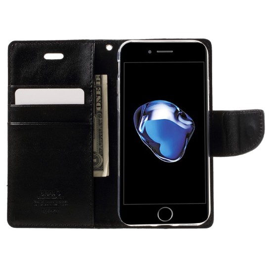 Mercury Bravo Flip Case priekš Samsung Galaxy Note 20 N980 - Melns - sāniski atverams maciņš ar stendu