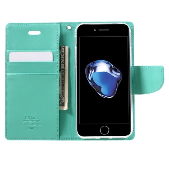 Mercury Bravo Flip Case priekš Apple iPhone 12 Pro Max - Tirkīzs - sāniski atverams maciņš ar stendu