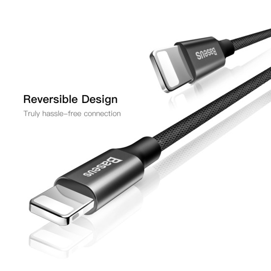 Baseus 1.8M Yiven 2A USB to Lightning cable - Melns - Apple iPhone / iPad lādēšanas un datu kabelis / vads