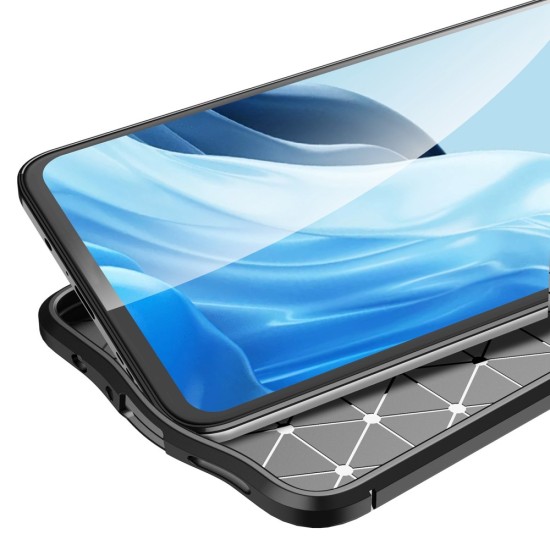 Litchi Skin PU Leather Coated TPU Mobile Phone Case priekš OnePlus Nord CE 2 5G - Melns - ādas imitācijas triecienizturīgs silikona aizmugures apvalks (maciņš, bampers, vāciņš, slim cover, bumper, back case)