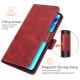Magnetic Double Clasp PU Leather Book Case priekš Huawei P50 Pro - Sarkans - sāniski atverams maciņš ar magnētu un stendu
