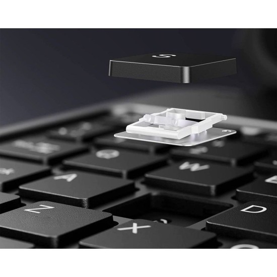 Infiland Keyboard Stand Book Case priekš Samsung Galaxy Tab S7 Plus T970 / T976 / Tab S8 Plus X800 / X806 / Tab S7 FE T733 / T736 - Melns - triecienizturīgs sāniski atverams maciņš ar klaviatūru
