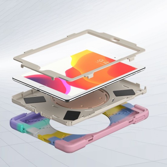 Tech-Protect X-Armor Back Case with Stand priekš Apple iPad 10.9 (2022) - Krāsains - triecienizturīgs silikona-plastikāta aizmugures apvalks ar statīvu un ekrāna aizsardzību