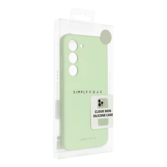 Roar Cloud-Skin Silicone Case (Microfiber Soft Touch) priekš Apple Iphone 15 - Gaiši Zaļš - matēts silikona aizmugures apvalks (bampers vāciņš)