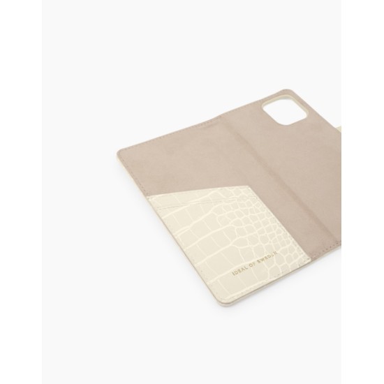 iDeal of Sweden Cora SS22 Wallet Case priekš Apple iPhone 11 - Cream Beige - mākslīgās ādas sāniski atverams maciņš ar bamperu uz magnēta