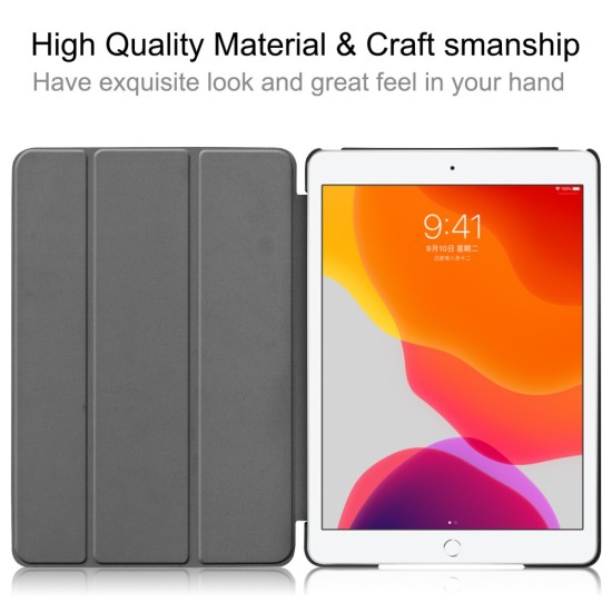 Tri-fold Stand PU Smart Auto Wake/Sleep Leather Case priekš Apple iPad 10.9 (2022) - Tumši Zils - sāniski atverams maciņš ar stendu