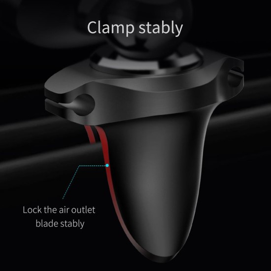 Baseus Steel Canon 2 Air Vent Car Phone Holder - Melns - Universāls stiprinājums turētājs auto ventilācijas režģa