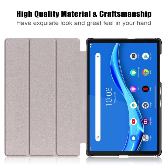 Tri-fold Stand PU Smart Auto Wake/Sleep Leather Case priekš Xiaomi Redmi Pad Pro 12.1 - Bordo - sāniski atverams maciņš ar stendu