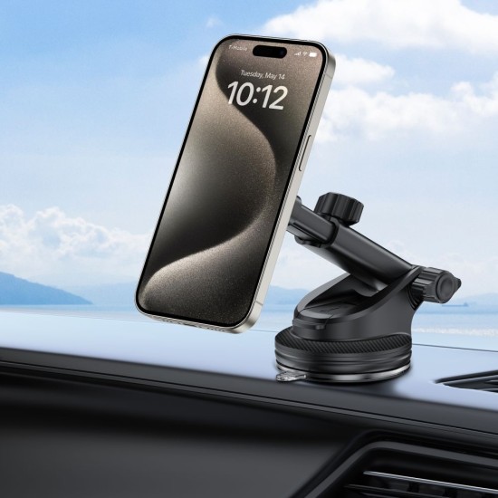 Tech-Protect N56 Magnetic MagSafe Air Vent / Window / Dashboard Car Holder with Magnetic Sheet (2.pcs) - Melns - Universāls stiprinājums turētājs auto ventilācijas režģa